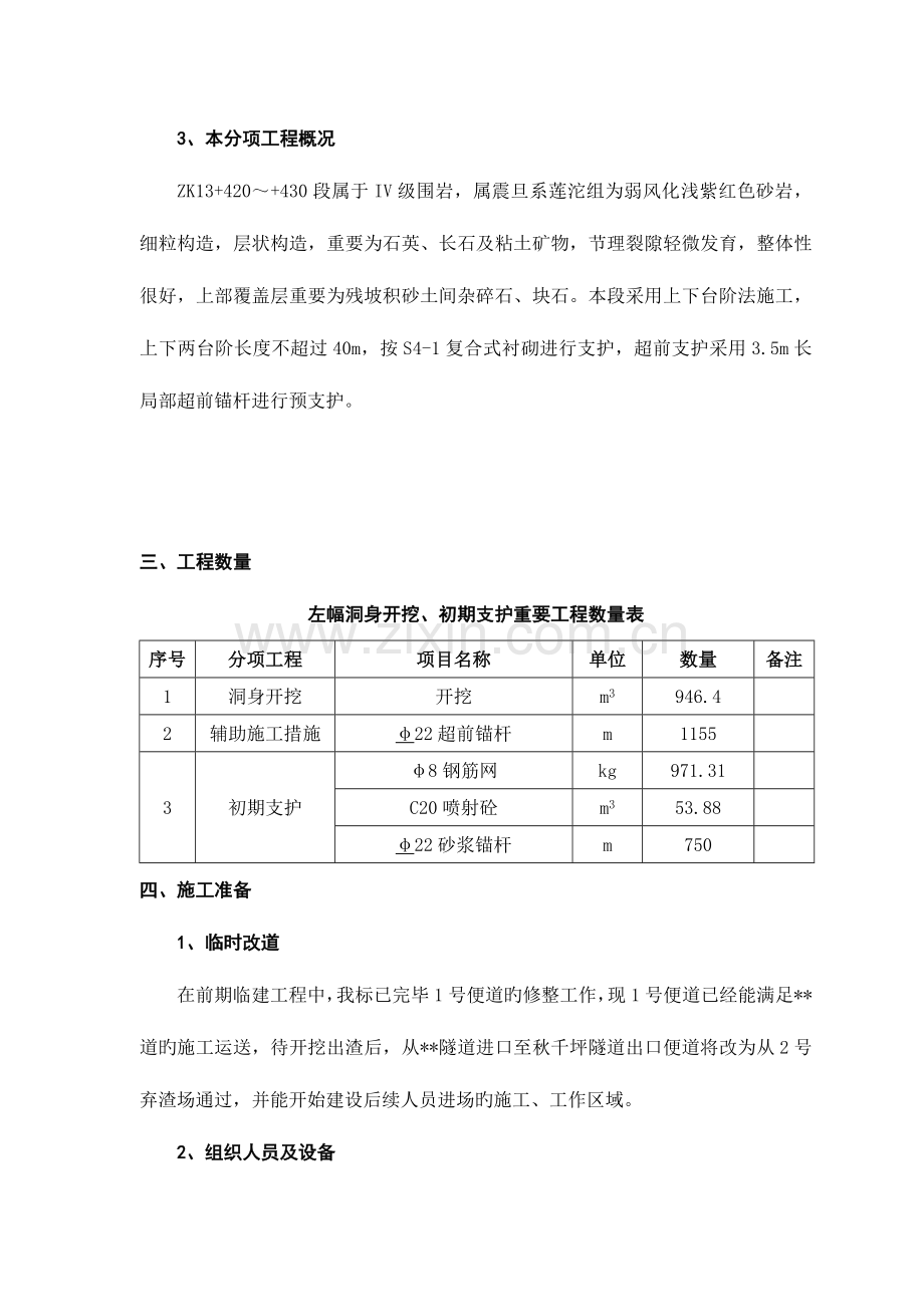 隧道进口洞身开挖初期支护分项工程施工方案.doc_第2页