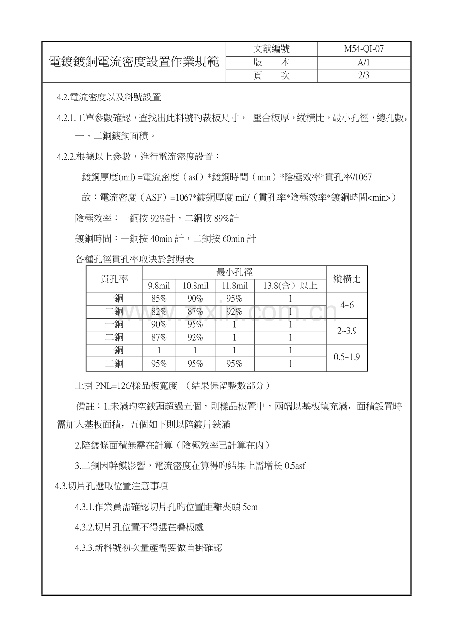 电镀镀铜电流密度设置作业规范.doc_第2页