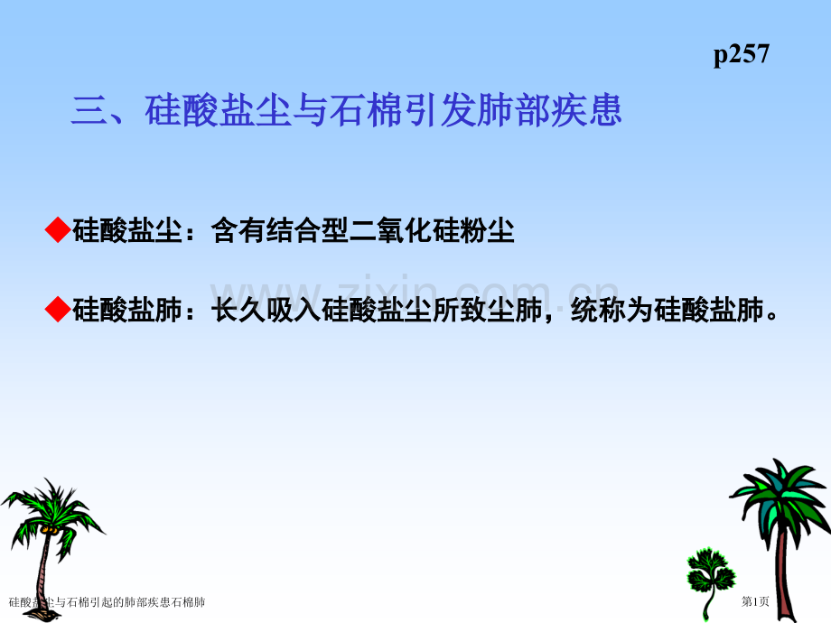 硅酸盐尘与石棉引起的肺部疾患石棉肺专家讲座.pptx_第1页