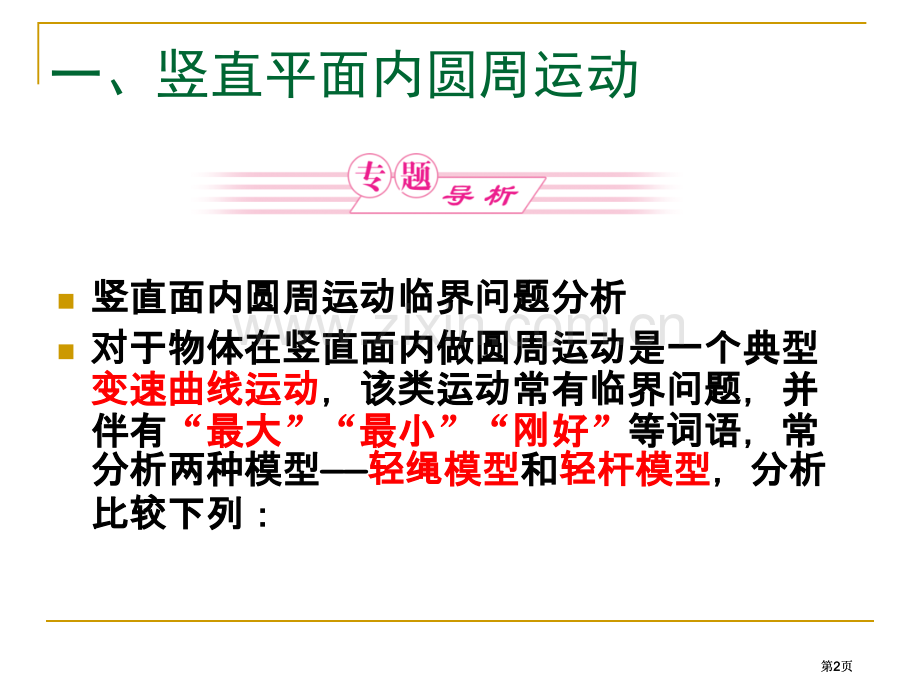 圆周运动中的临界问题公开课一等奖优质课大赛微课获奖课件.pptx_第2页