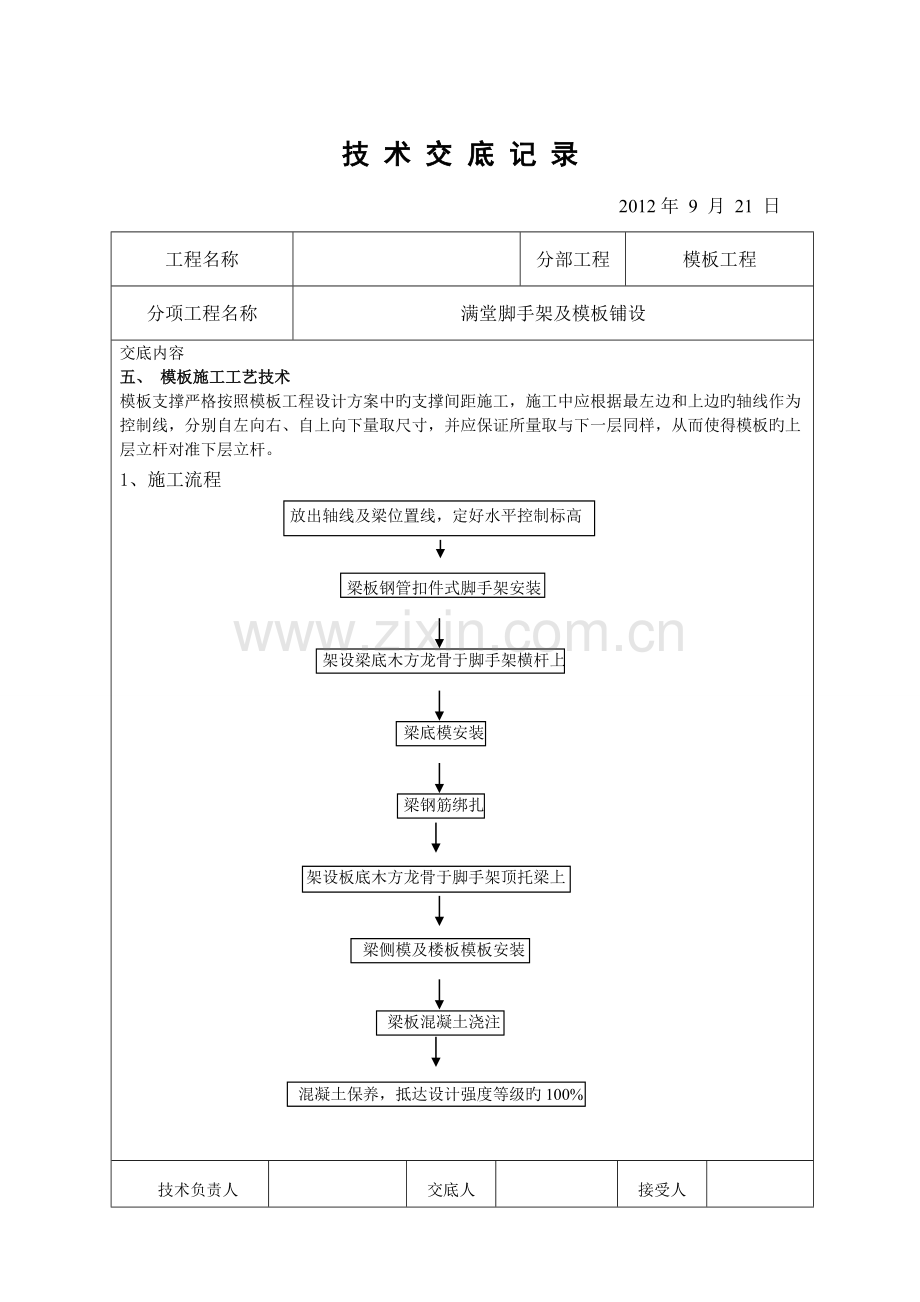 满堂脚手架及模板铺设技术交底.doc_第3页