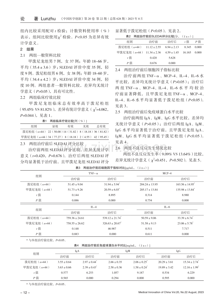 甲泼尼龙、泼尼松分别联合沙利度胺治疗SLE的效果及不良反应对比.pdf_第3页