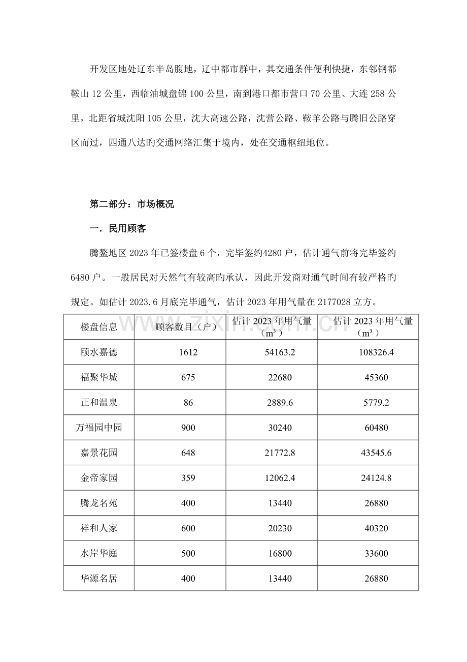 腾鳌地区天然气用量的可行性研究报告燃气公司.doc_第2页