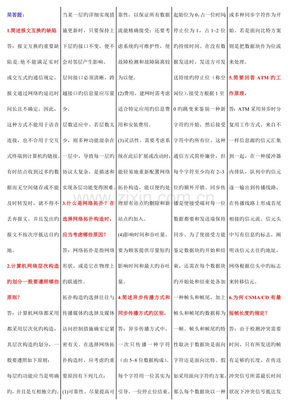 计算机网络技术考试小抄.doc_第1页