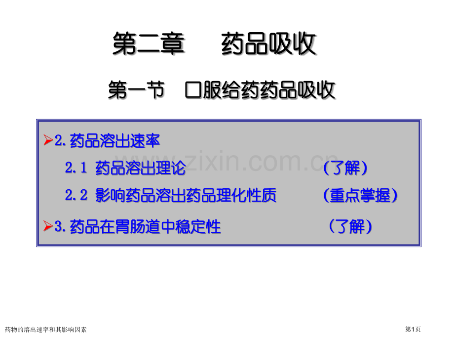 药物的溶出速率和其影响因素.pptx_第1页