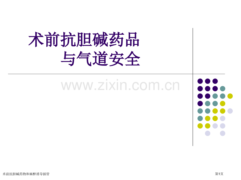 术前抗胆碱药物和麻醉诱导插管专家讲座.pptx_第1页