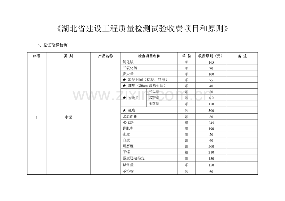 湖北省建设工程质量检测试验收费标准.doc_第1页