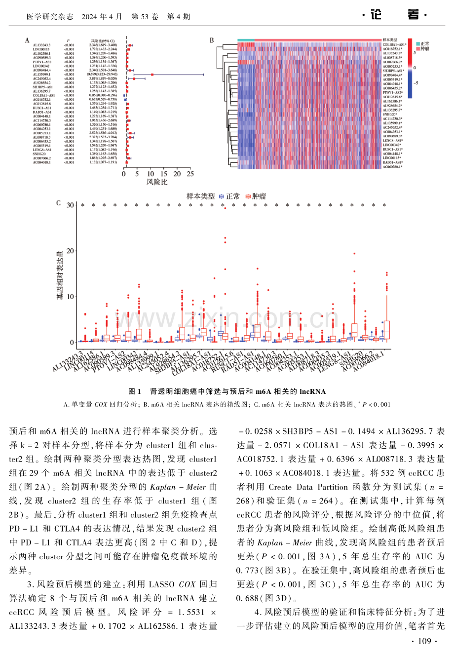 m6A修饰相关的长链非编码RNA对肾透明细胞癌预后和免疫治疗的研究 (1).pdf_第3页