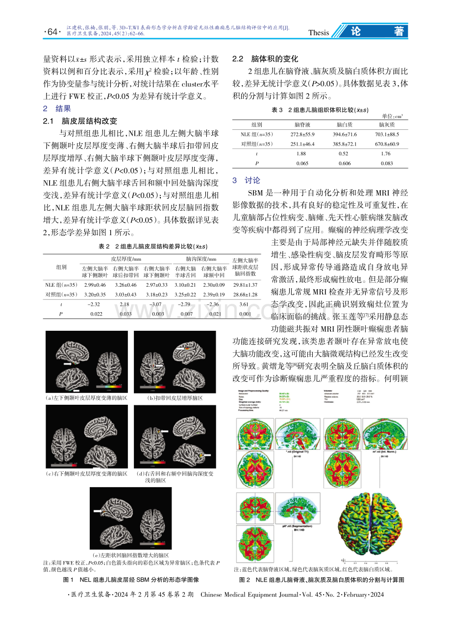 3D-T1WI表面形态学分析在学龄前无灶性癫痫患儿脑结构评估中的应用.pdf_第3页