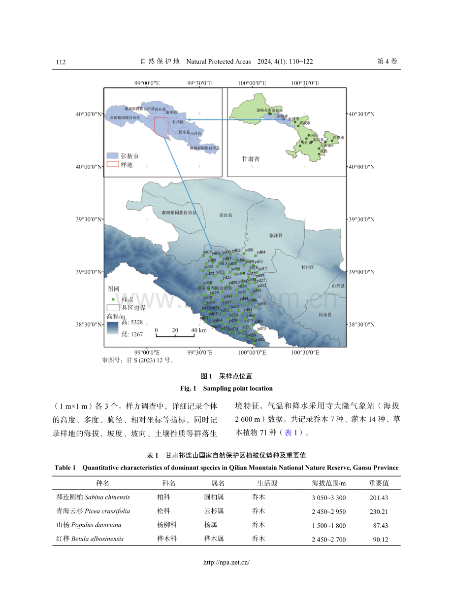 甘肃祁连山国家自然保护区植物群落多样性与海拔的响应关系.pdf_第3页