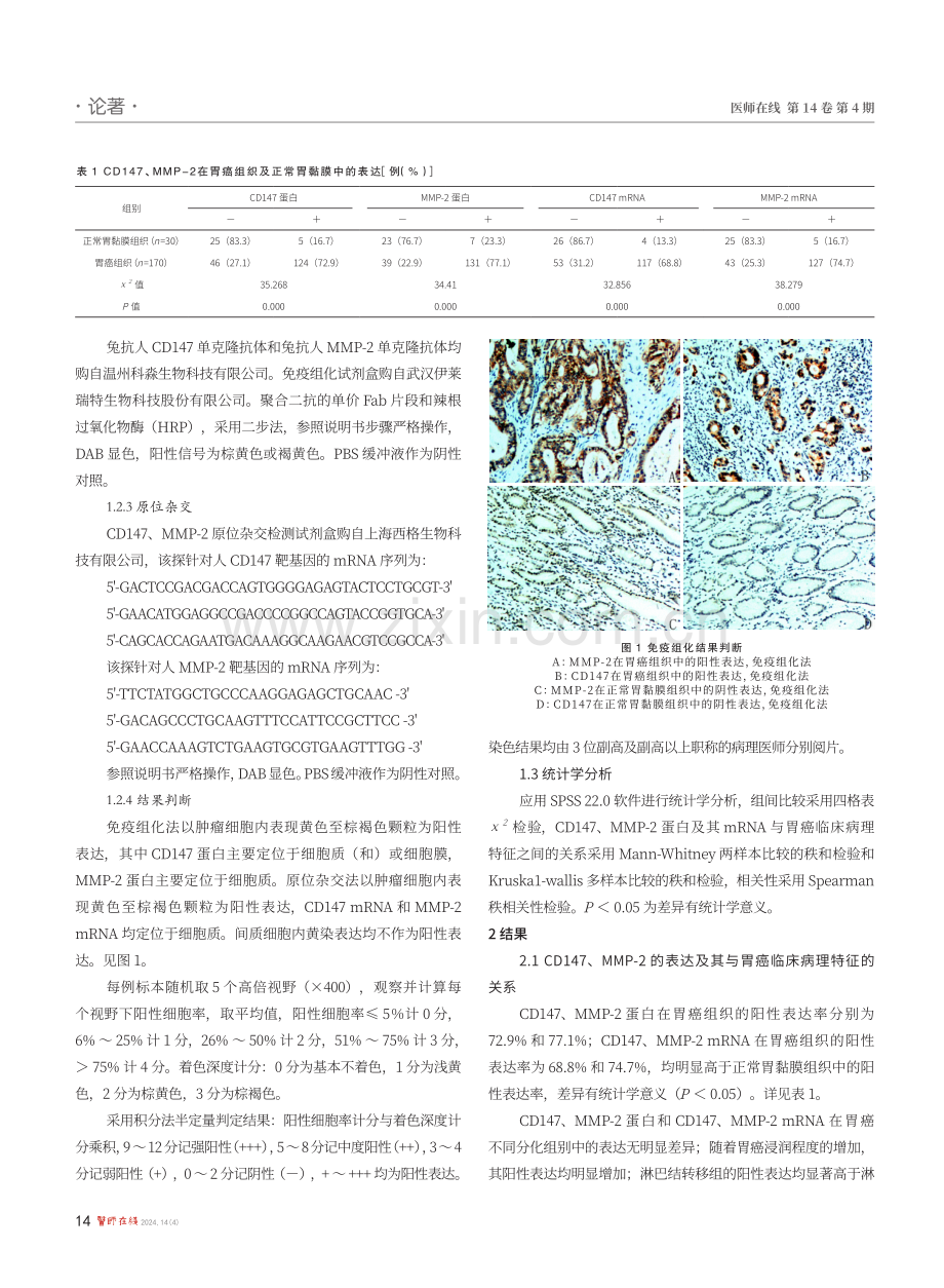 CD147、MMP-2在胃癌组织中的表达及临床意义.pdf_第2页