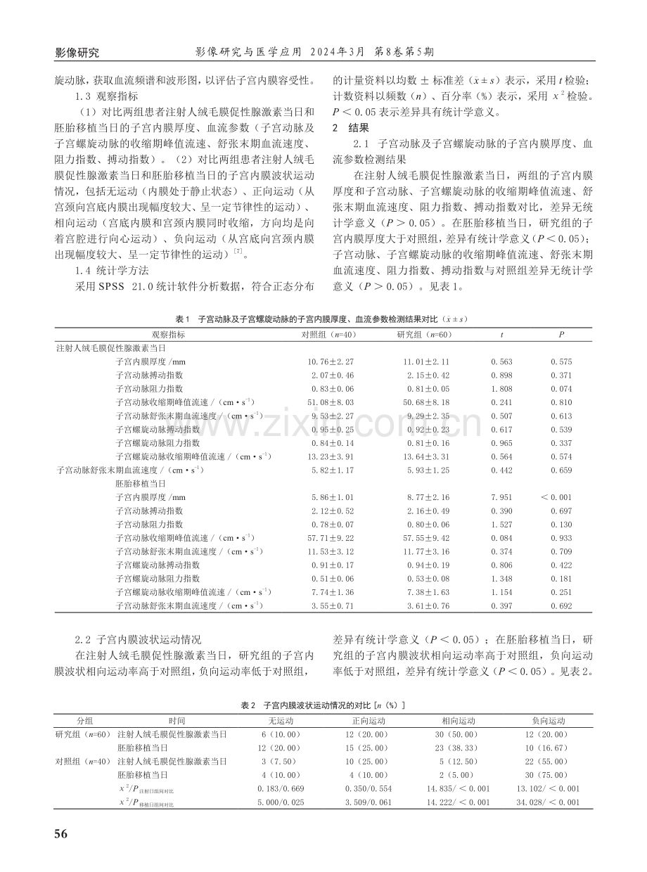 彩色多普勒超声对体外受精-胚胎移植子宫内膜容受性的评估价值研究.pdf_第2页