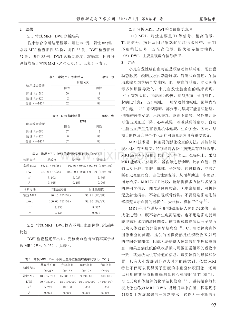 MRI常规扫描及DWI诊断小儿自发性脑出血的价值.pdf_第2页