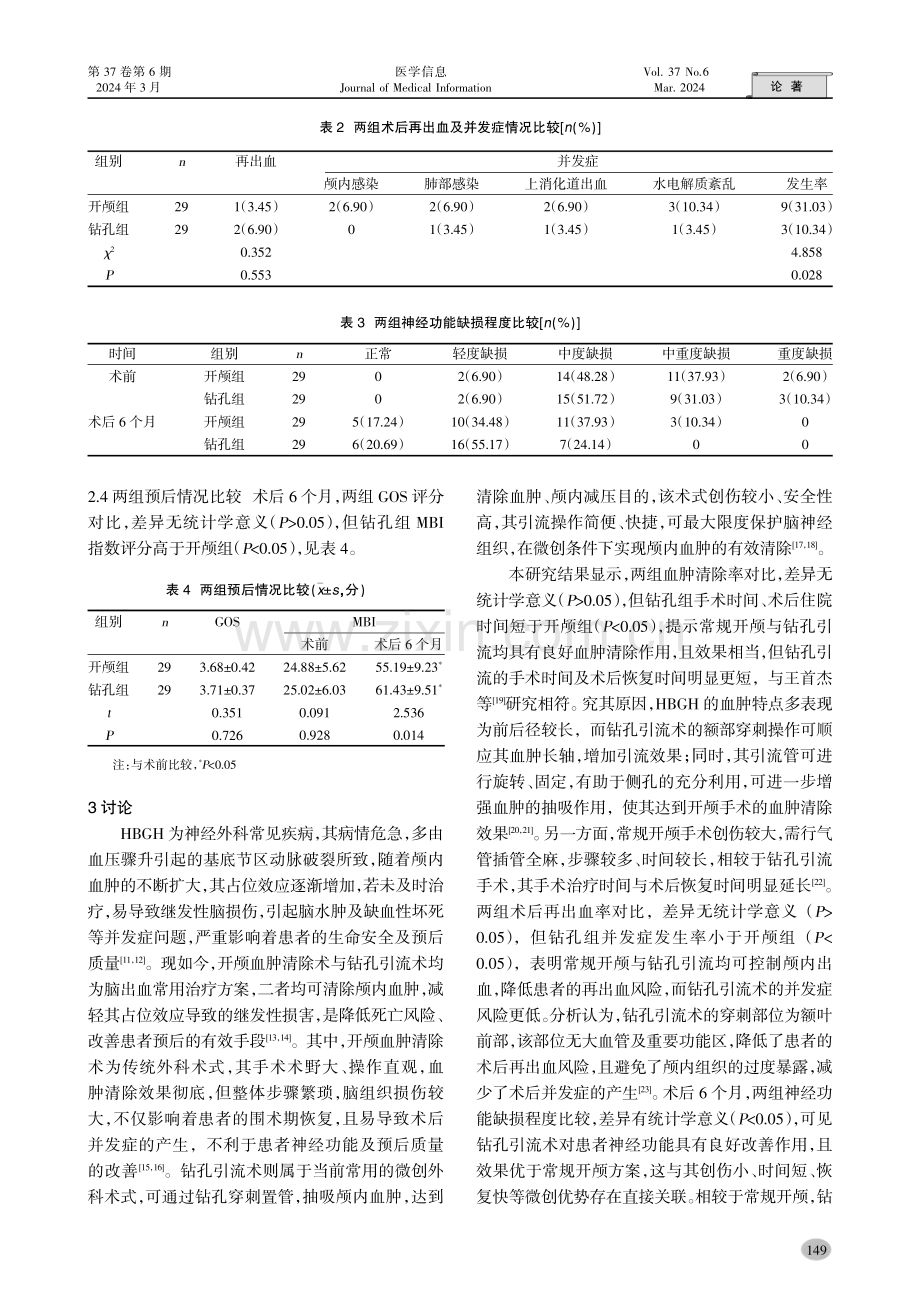 常规开颅对比钻孔引流对基底节区脑出血患者神经功能缺损及预后的影响.pdf_第3页