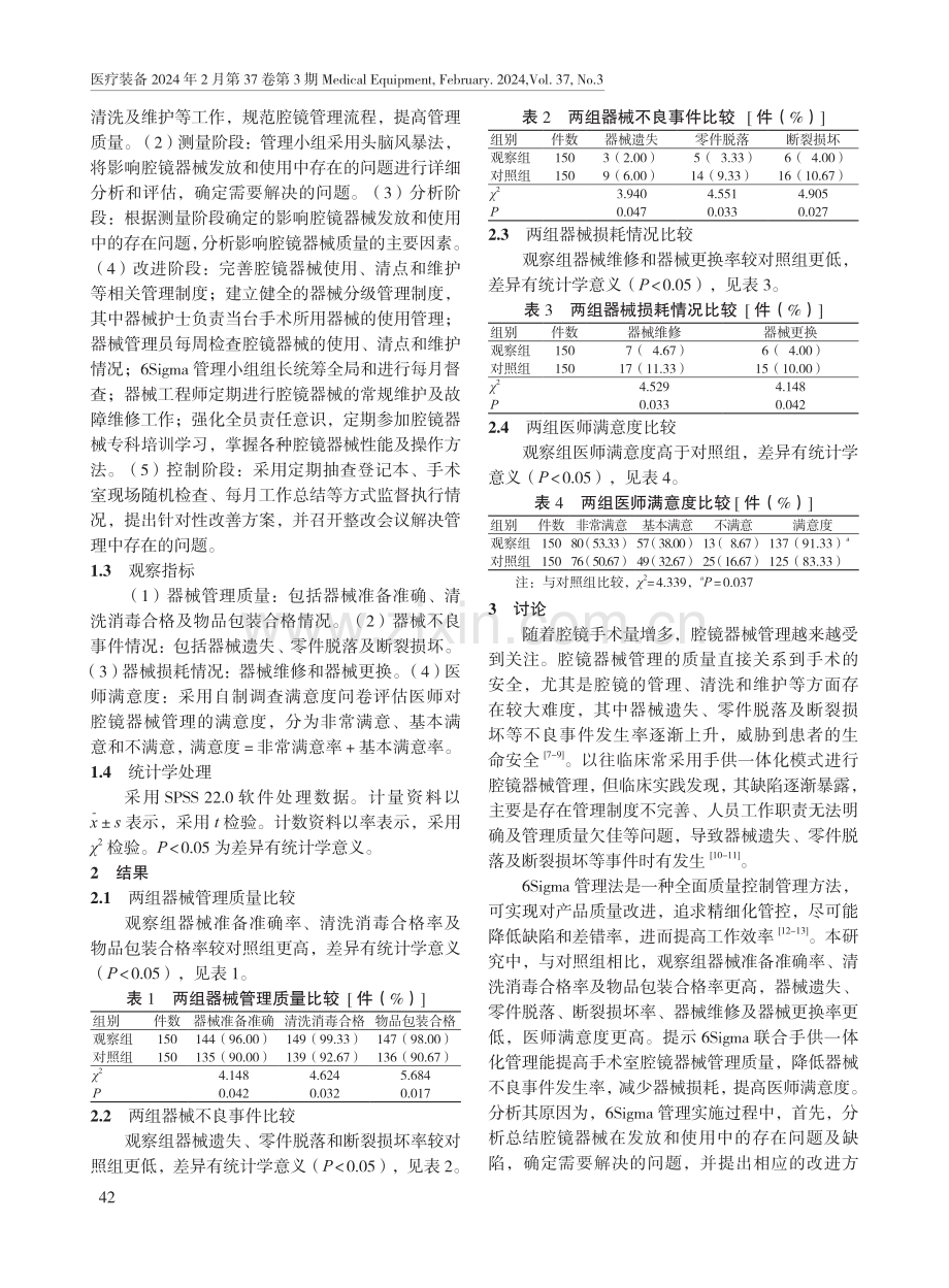 6Sigma联合手供一体化管理在手术室腔镜器械管理中的应用.pdf_第2页