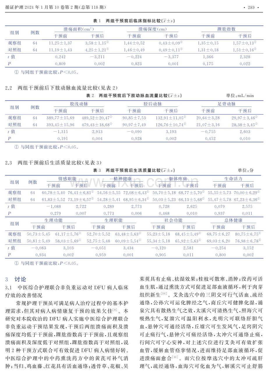 中医综合护理联合下肢非负重运动在糖尿病足溃疡病人中的应用.pdf_第3页