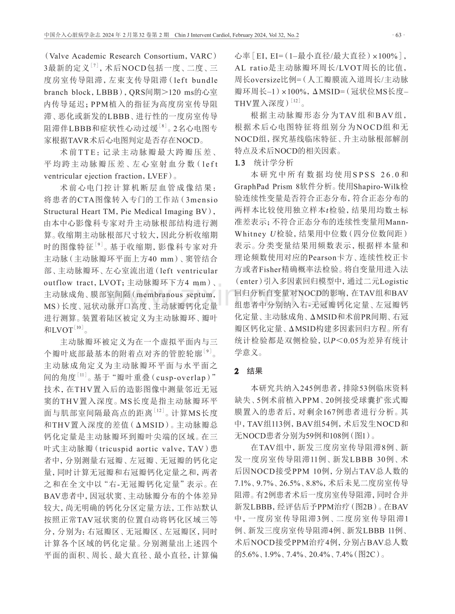 自膨胀式瓣膜经导管主动脉瓣置换术后新发传导障碍的相关因素分析.pdf_第3页