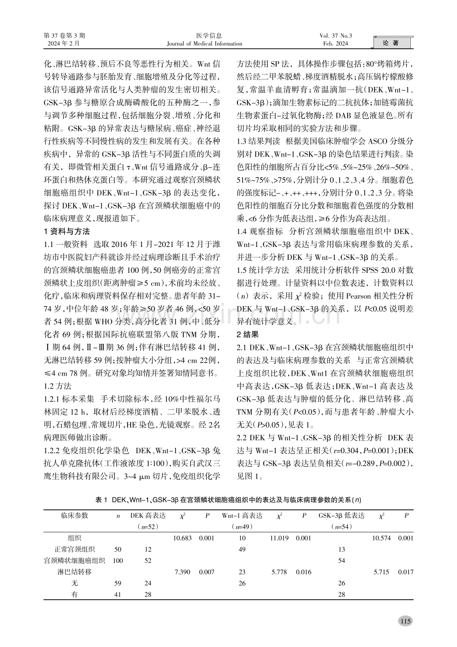 DEK、Wnt-1、GSK-3β在宫颈鳞状细胞癌中的表达和意义.pdf_第2页