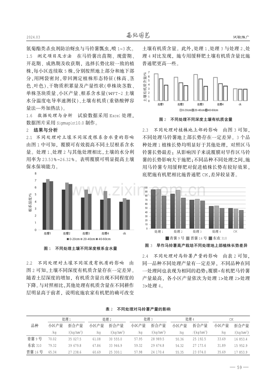 不同栽培方式对旱作区马铃薯生长及产量的影响.pdf_第2页