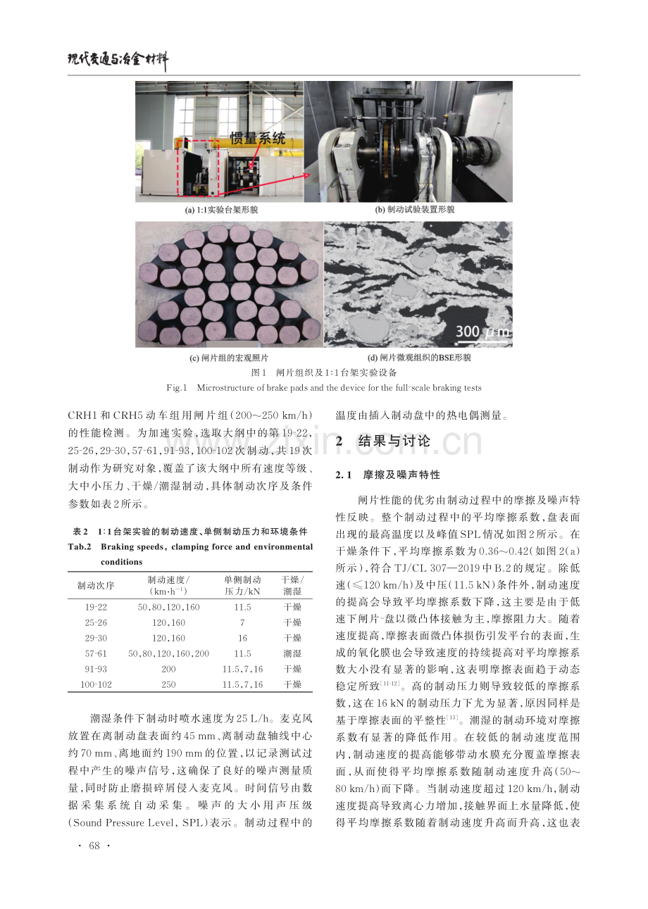 250 km_h动车组用闸片制动摩擦及噪声特性.pdf_第3页