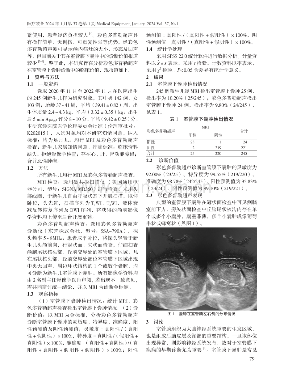 彩色多普勒超声在室管膜下囊肿诊断中的临床价值.pdf_第2页