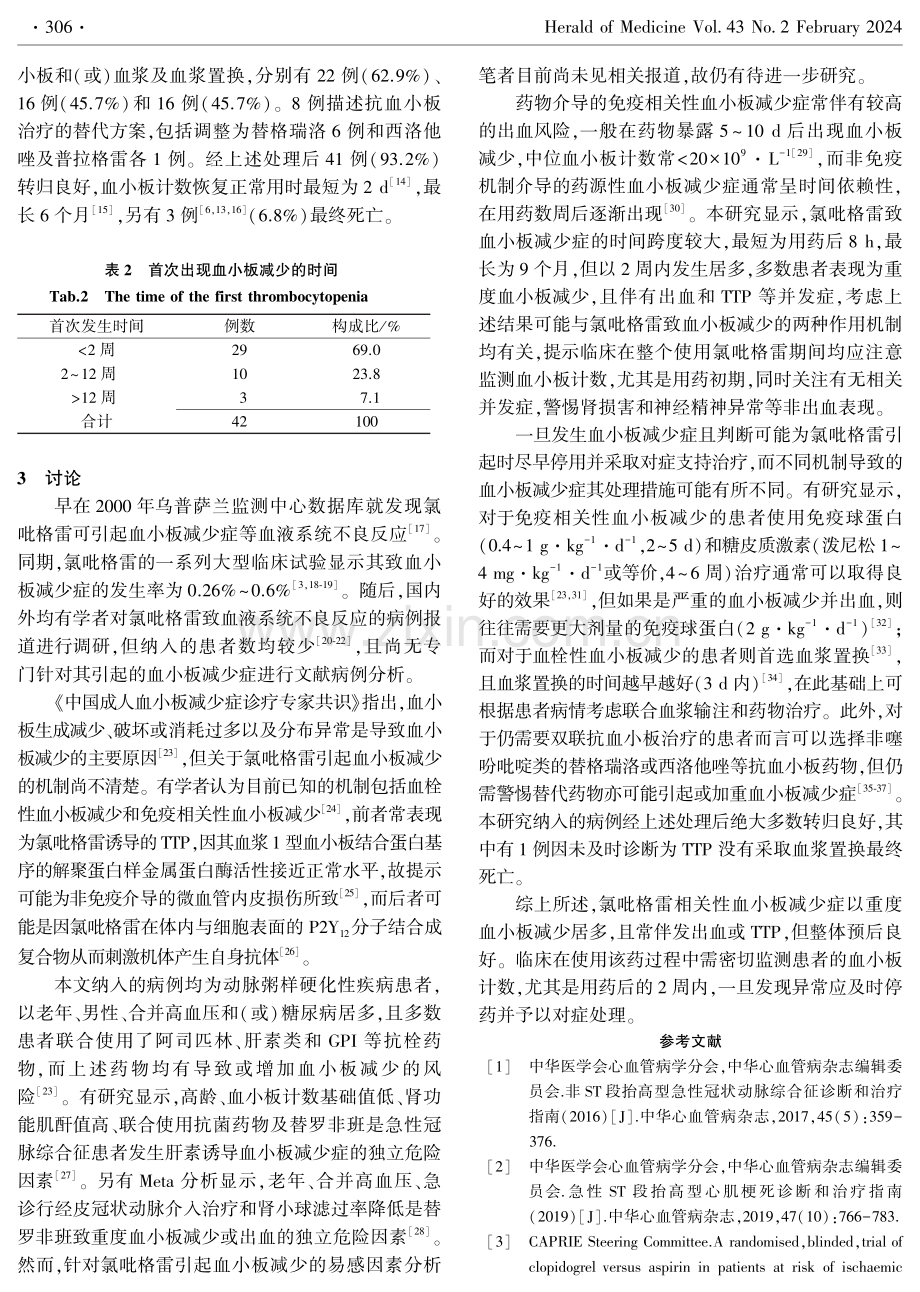 44例氯吡格雷相关性血小板减少症的文献病例分析.pdf_第3页