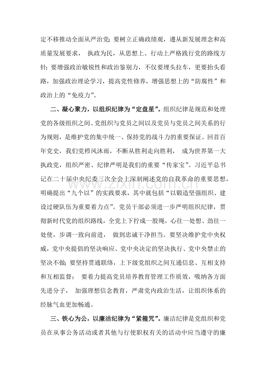 理论学习中心组2024年围绕“工作纪律”专题研讨发言稿3篇文.docx_第2页