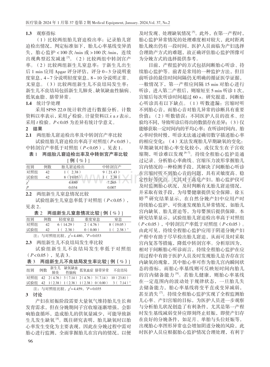 持续全程胎心监护在阴道分娩产妇产程中的应用效果.pdf_第2页