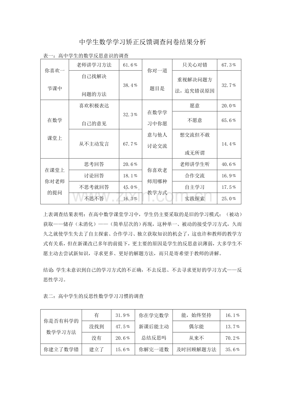 中学生数学学习反思调查问卷.doc_第3页