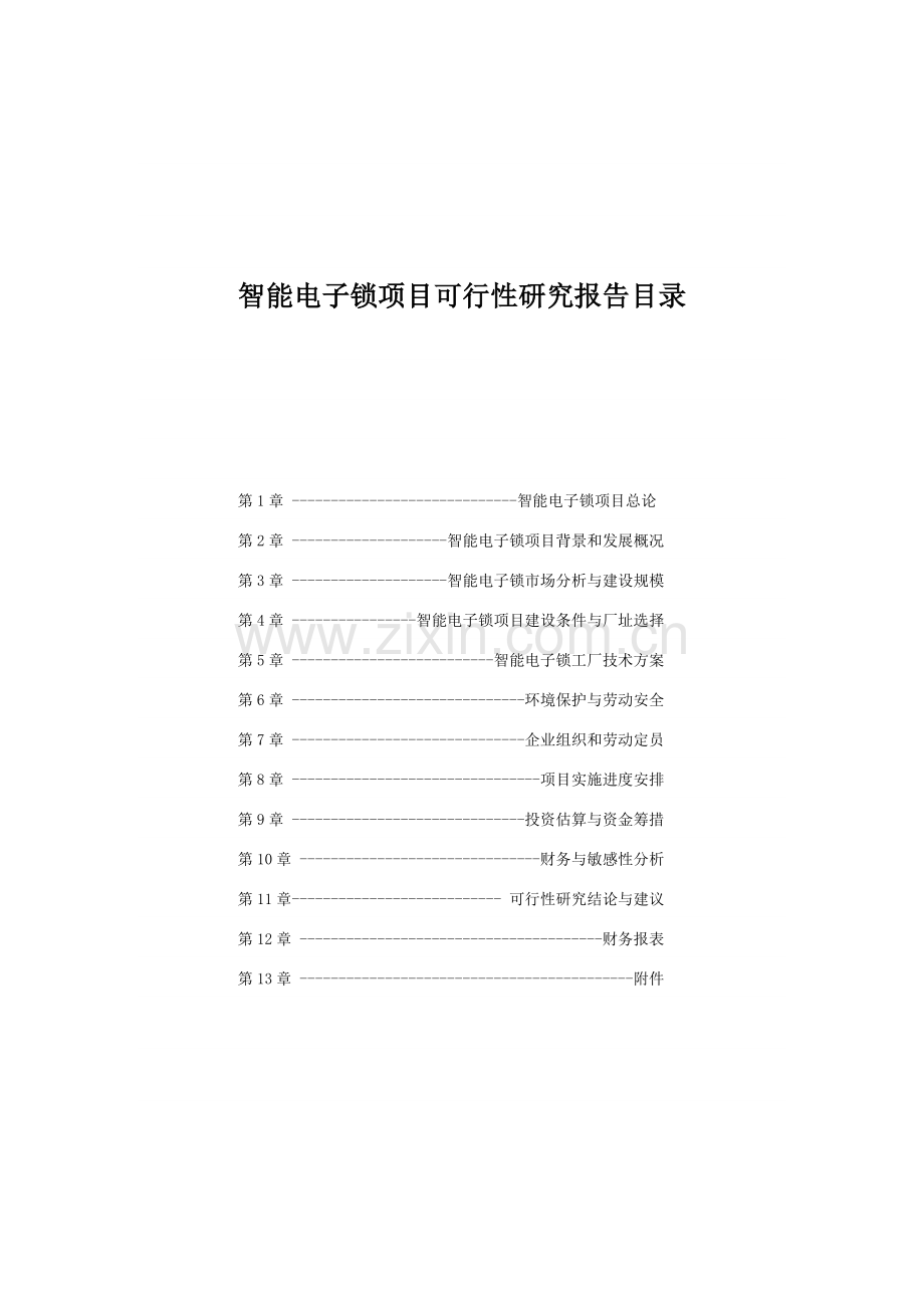 智能电子锁项目申请立项可行性研究报告.doc_第1页