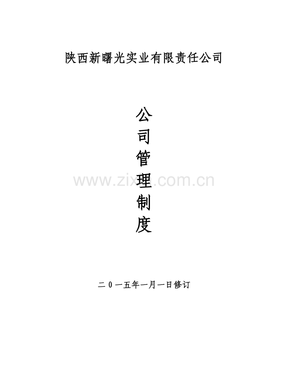 实业有限责任公司公司管理规章制度.doc_第1页