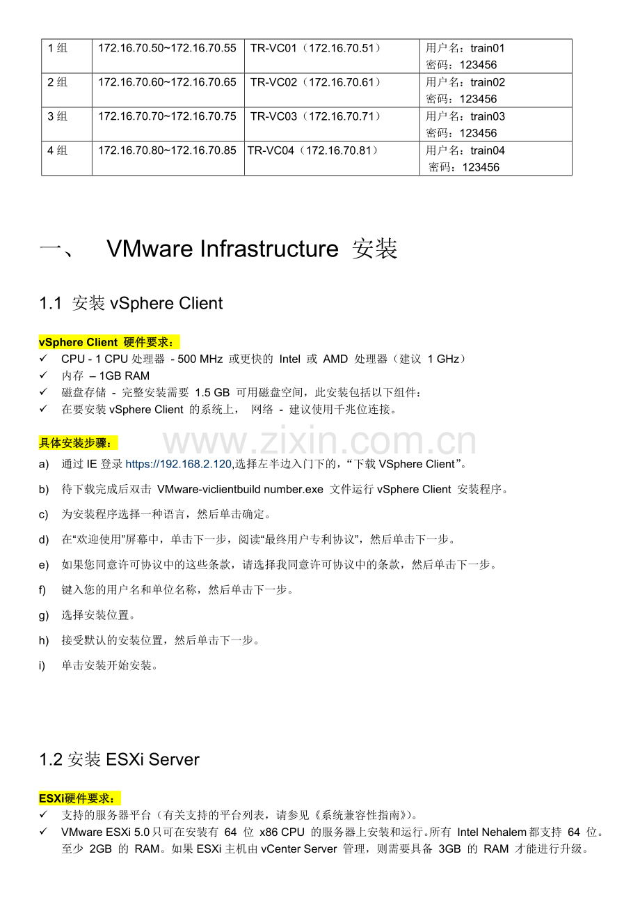 Vsphere5培训实验操作指南.docx_第2页