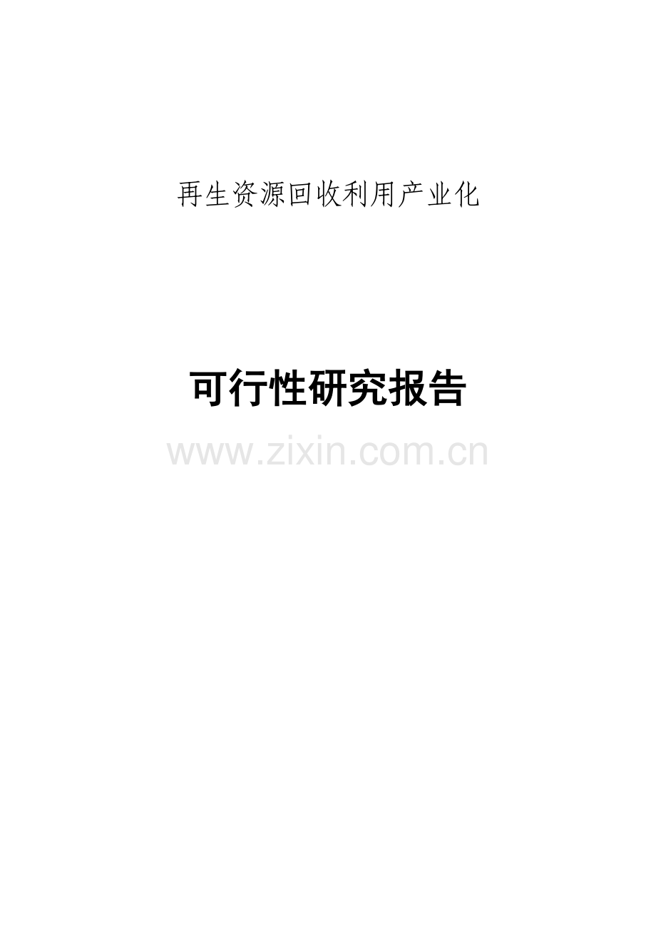 再生资源回收利用产业化项目可行性研究报告.doc_第1页