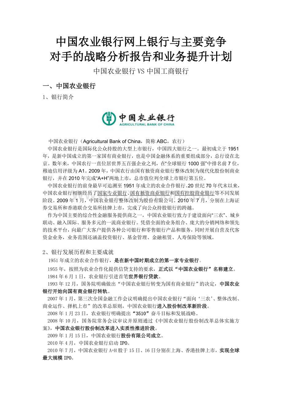 中国农业银行网上银行分析报告.doc_第1页