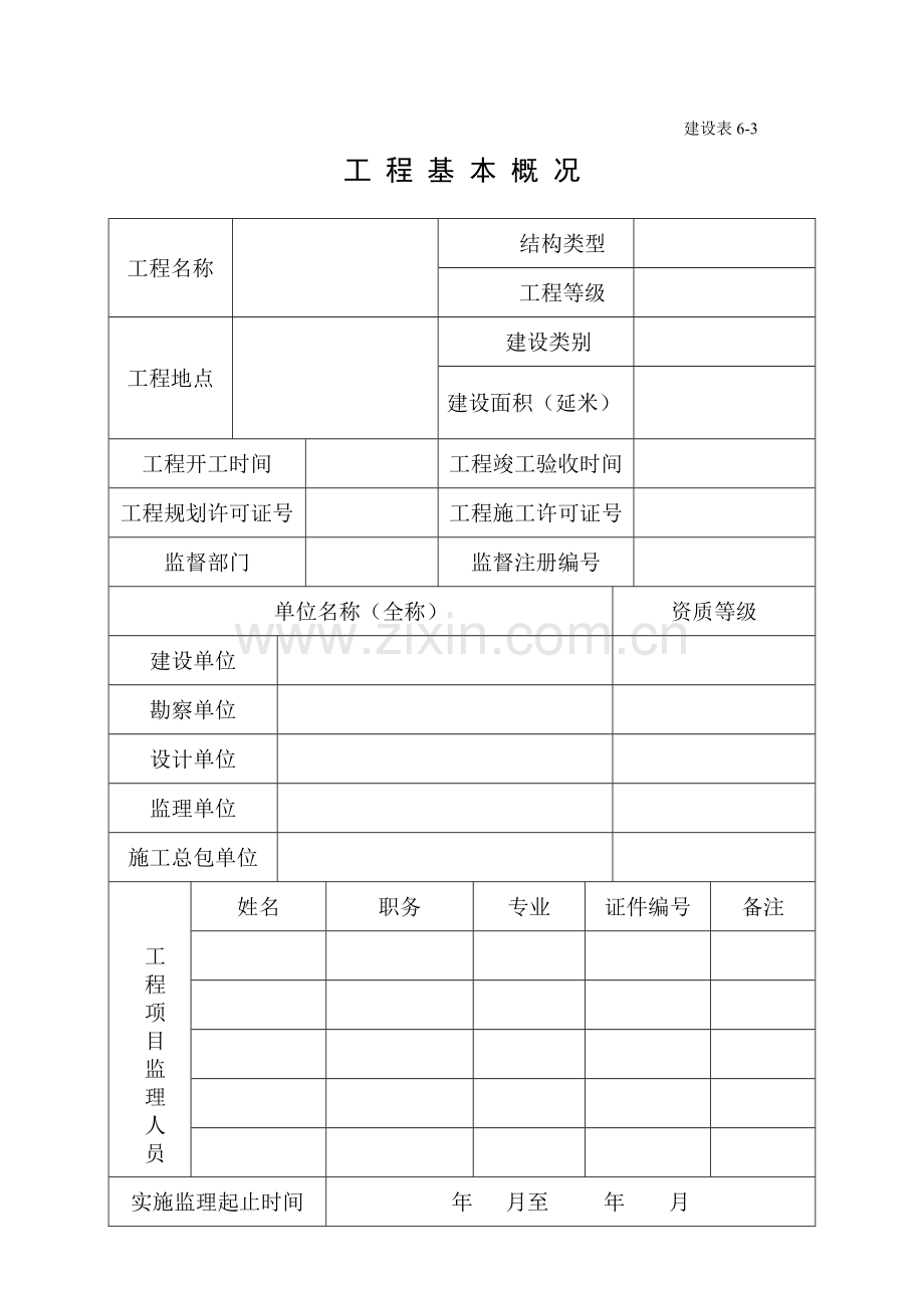 市政工程监理竣工评估报告空表.doc_第3页