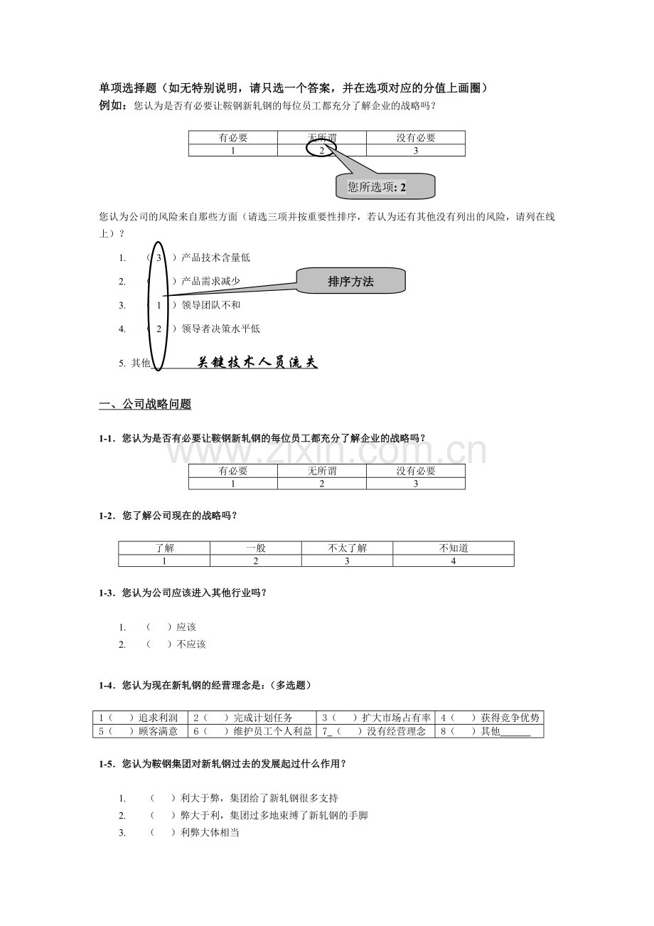 XX公司管理咨询调查问卷.doc_第3页