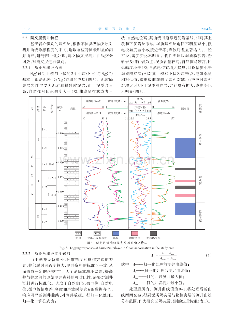 辫状河储集层隔夹层成因及其对剩余油的影响——以大港油田刘官庄地区馆陶组三段Ⅱ砂组为例.pdf_第3页