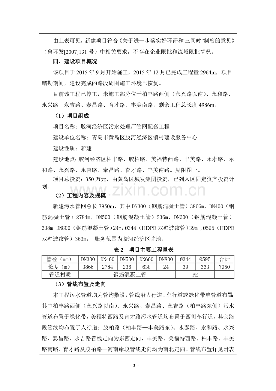 胶河经济区污水处理厂管网配套工程环评报告表.docx_第3页