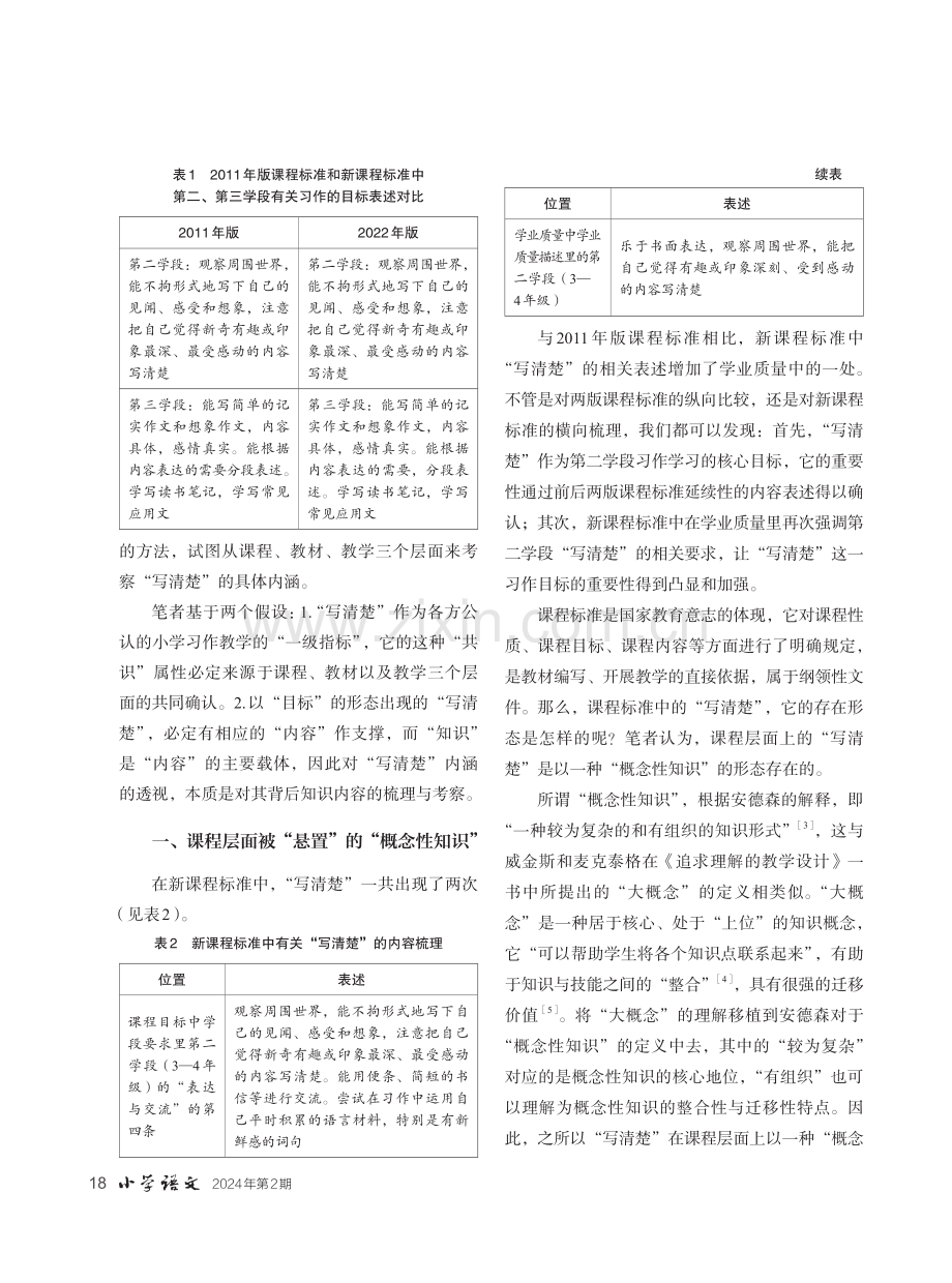 “写清楚”的内涵透视——习作教学中的关键词.pdf_第2页