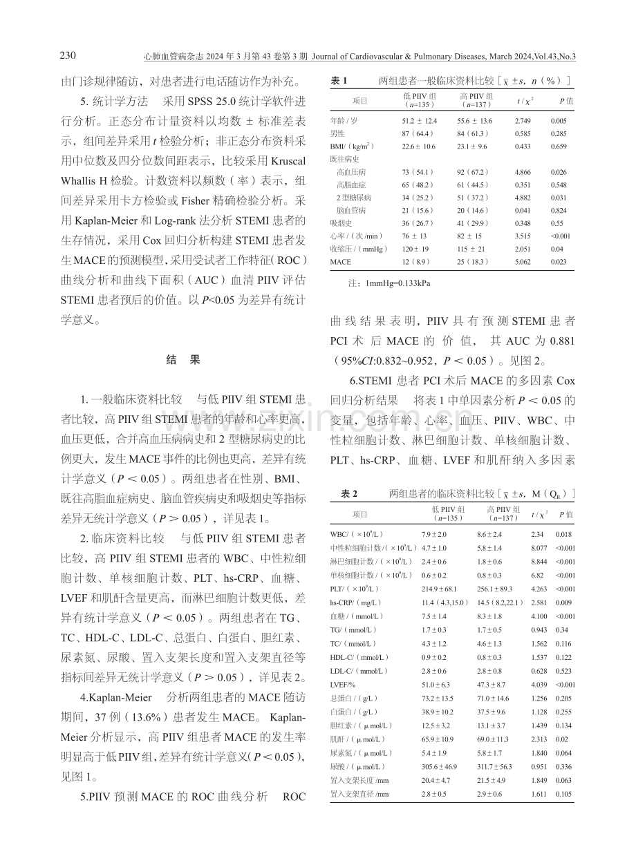 泛免疫炎症指数与急性ST段抬高型心肌梗死患者介入术后不良预后的关系.pdf_第3页