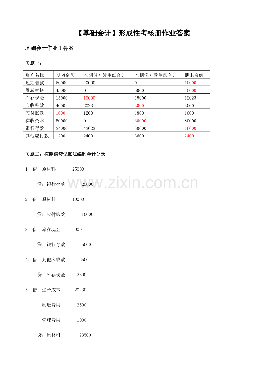 2023年电大基础会计形成性考核册答案材料.doc_第1页