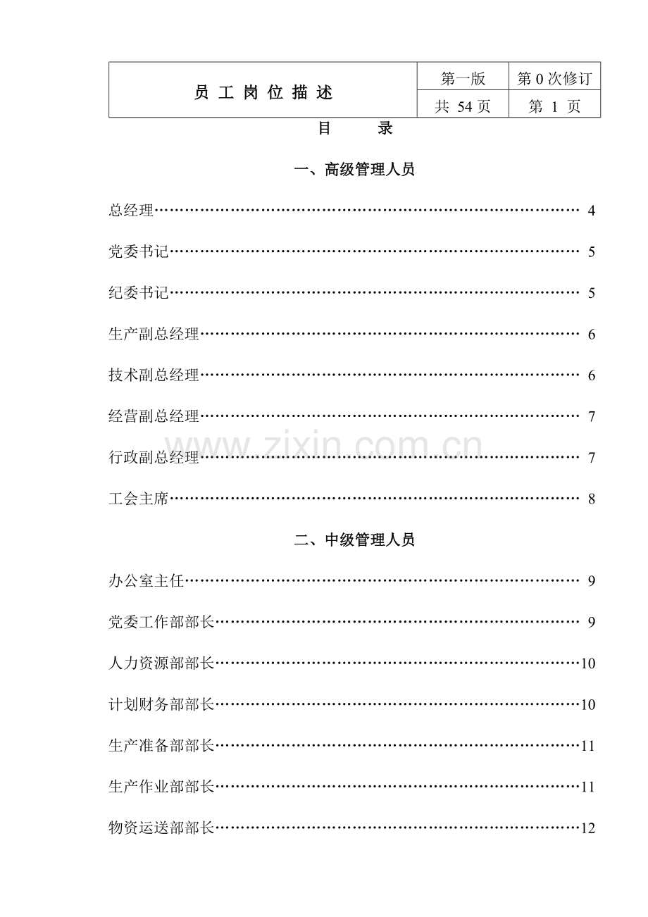 公司员工岗位描述手册.doc_第1页