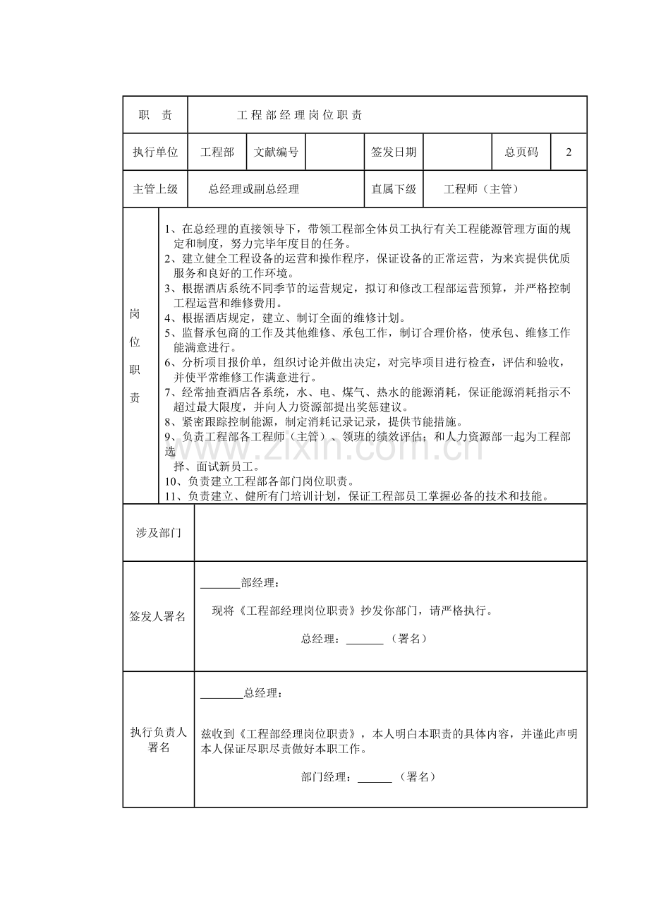 工程部经理岗位职责-样本.doc_第1页