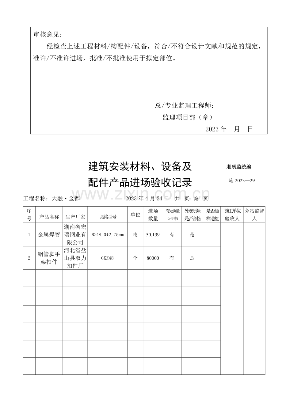 报审表工程材料构配件设备报审表.doc_第3页