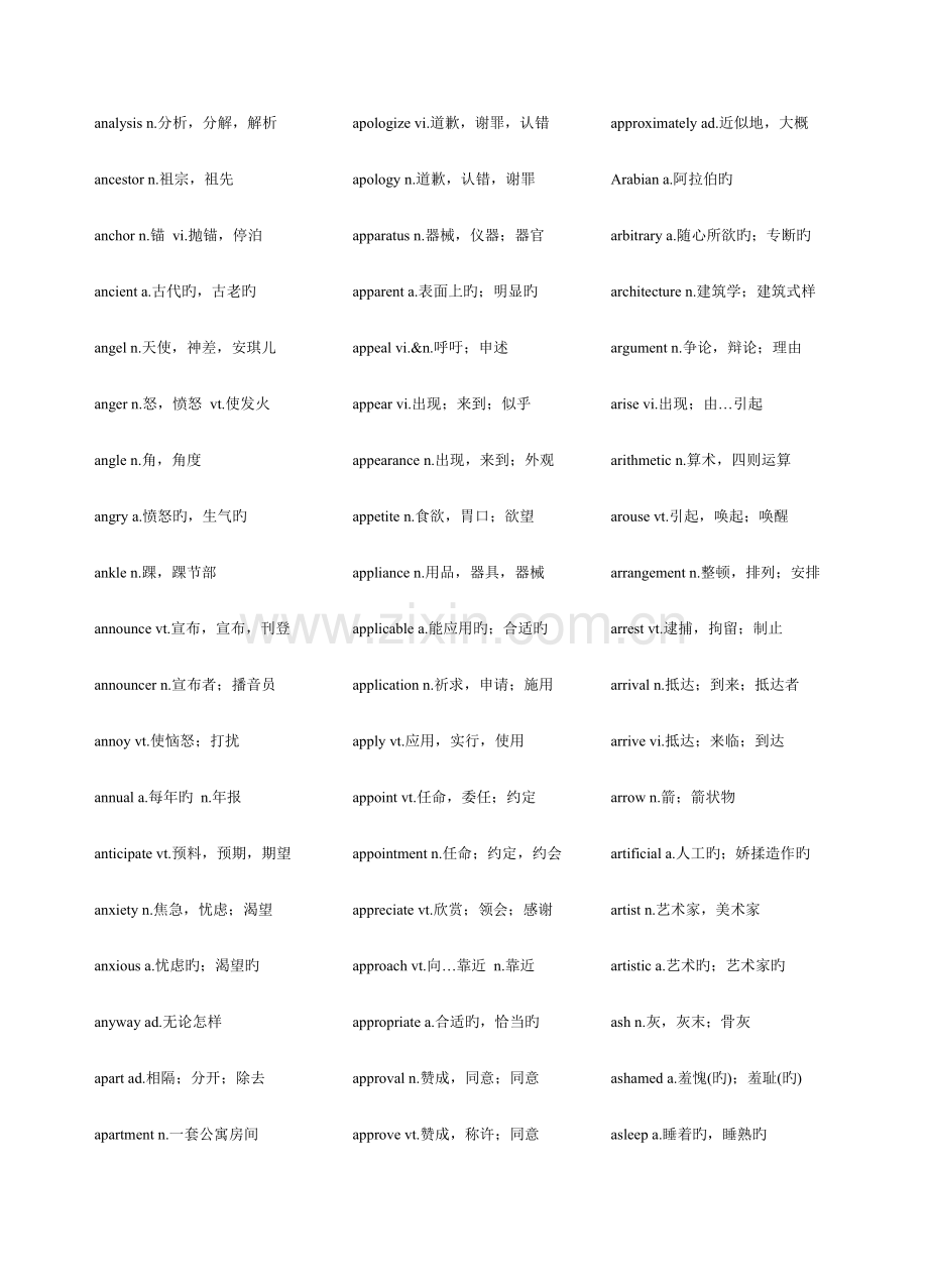 2023年大学英语四级词汇.doc_第3页