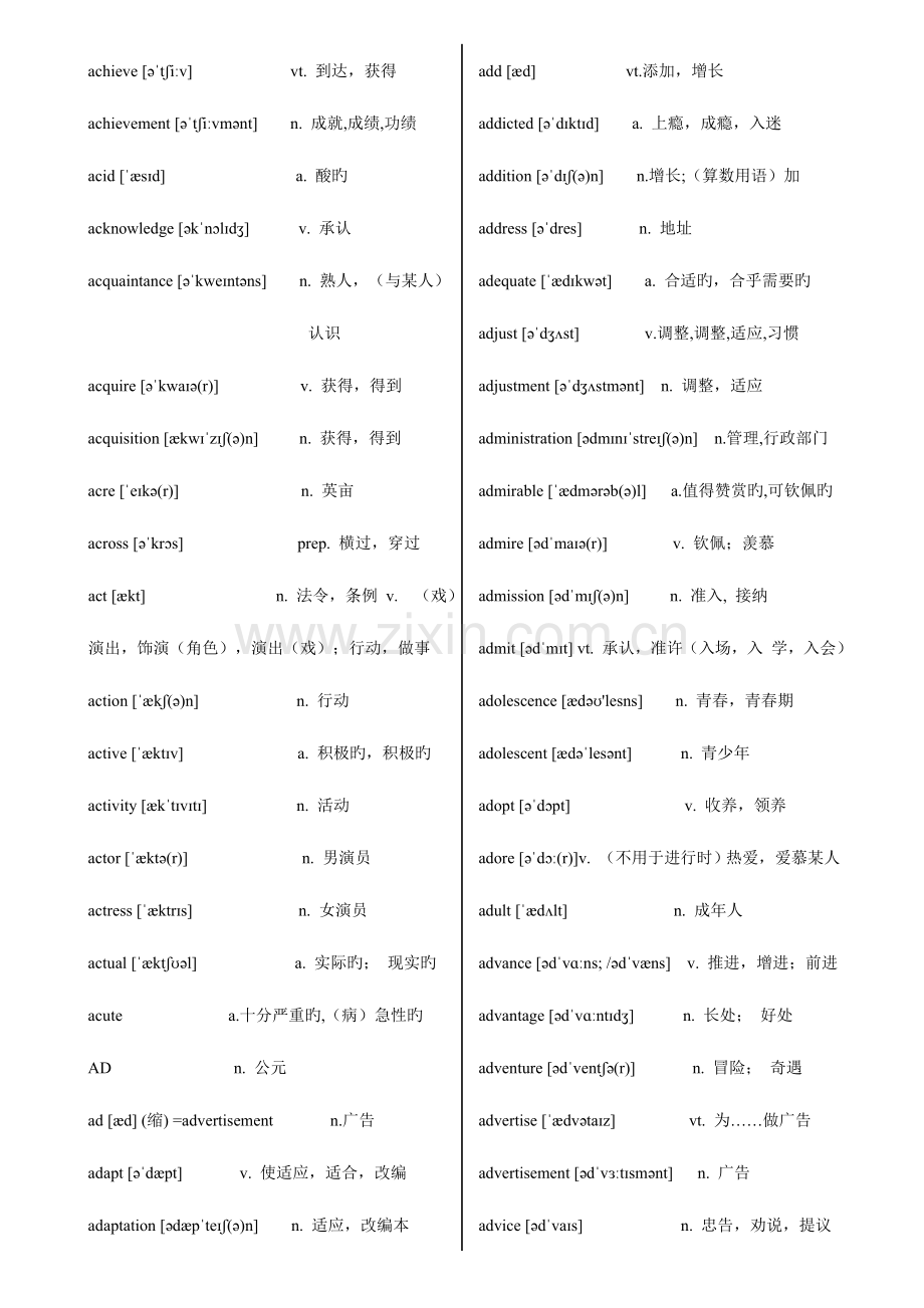 2023年江苏省高中英语必背单词词汇3500带音标.doc_第2页