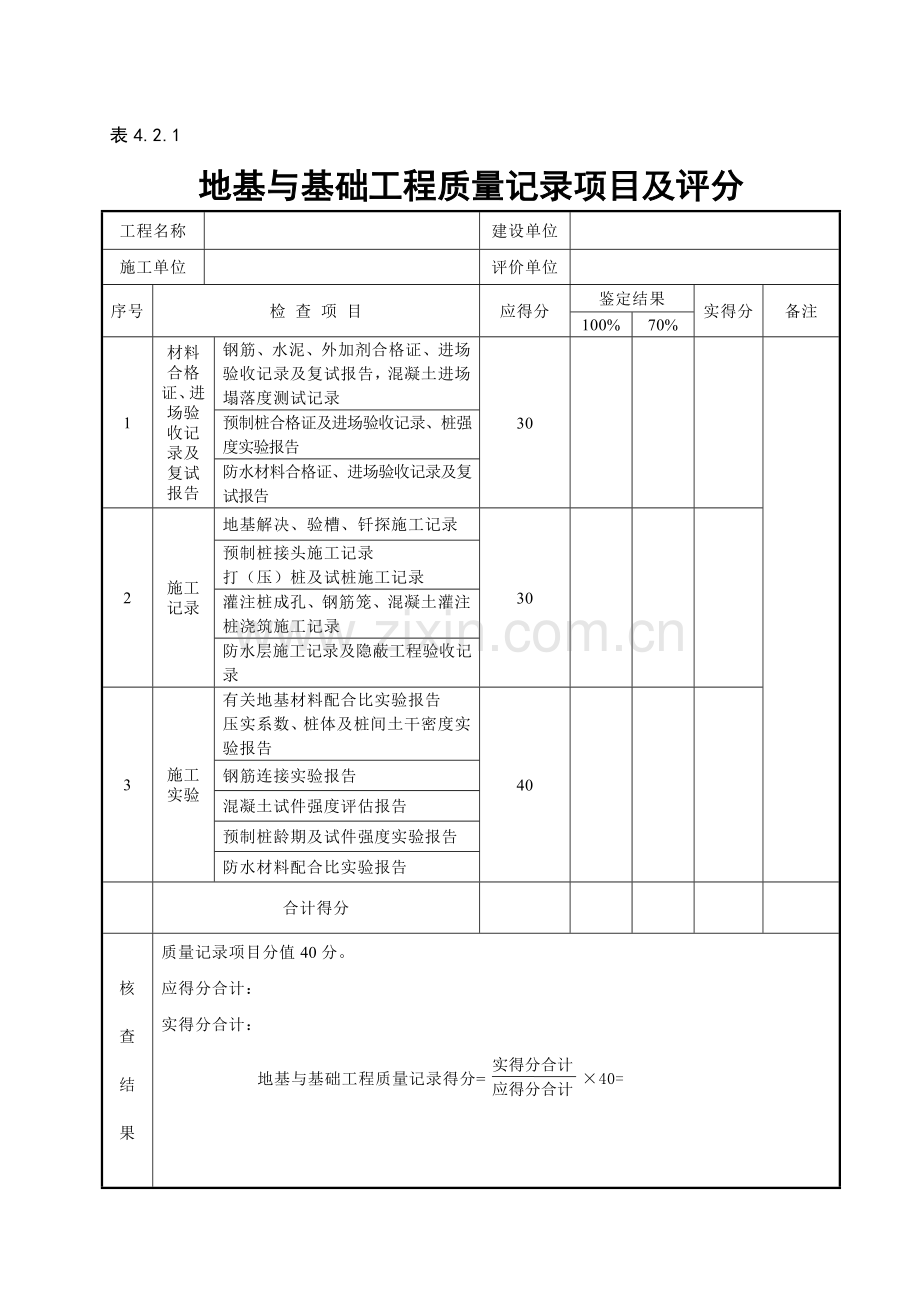 GBT50375-建筑工程施工质量评价标准(全套表格).4.1执行.doc_第2页