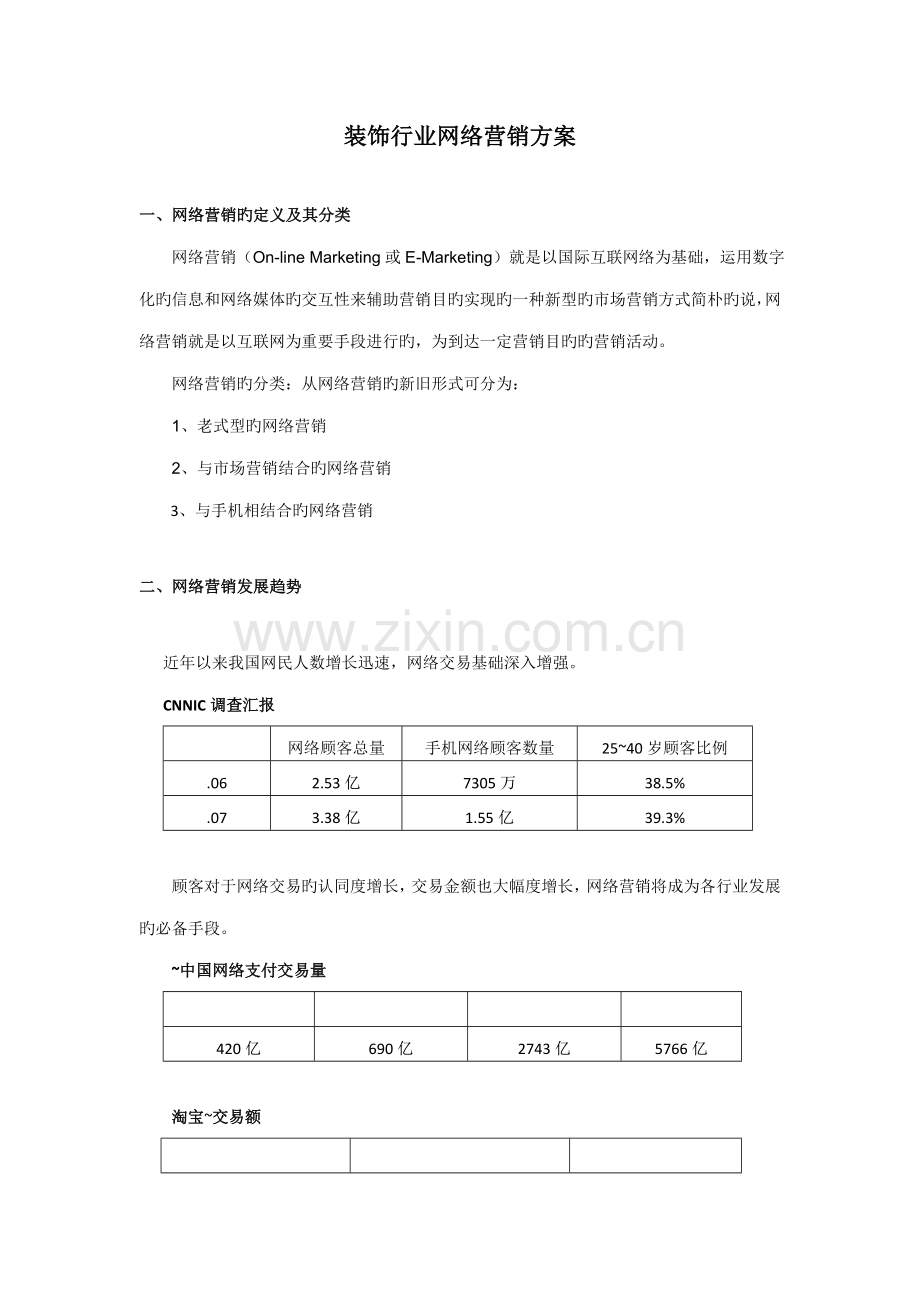 装饰行业网络营销方案.doc_第1页