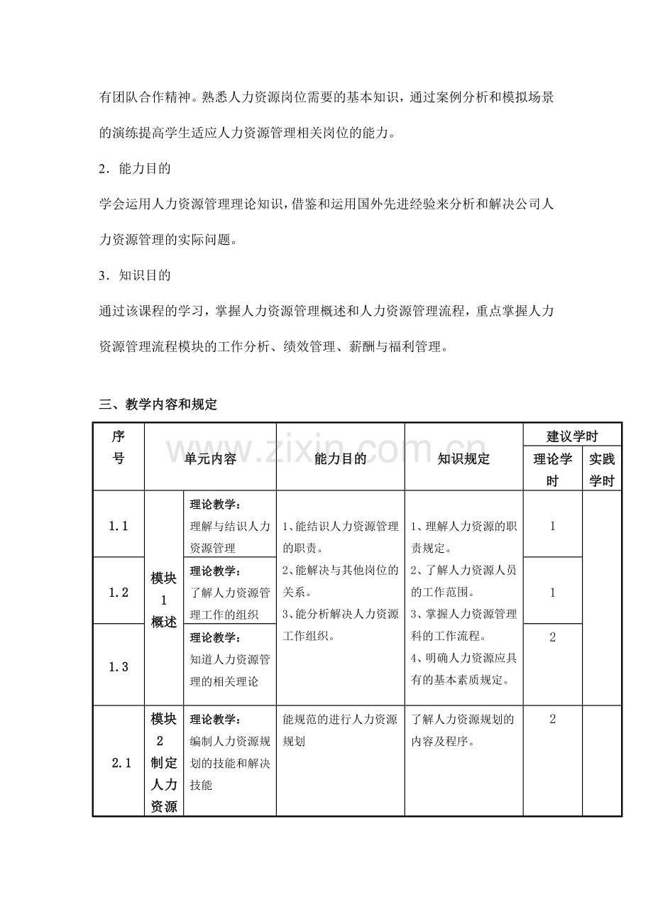 酒店人力资源管理课程标准.doc_第2页