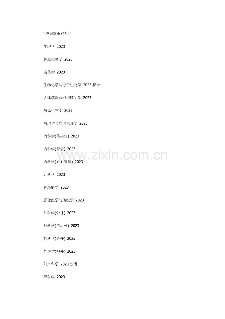 2023年以下是医学院校的重点学科一览.doc_第2页